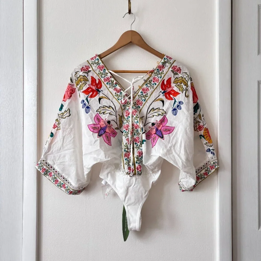 FARM Rio Off-White Insects Floral Bodysuit - Picture 6 of 10